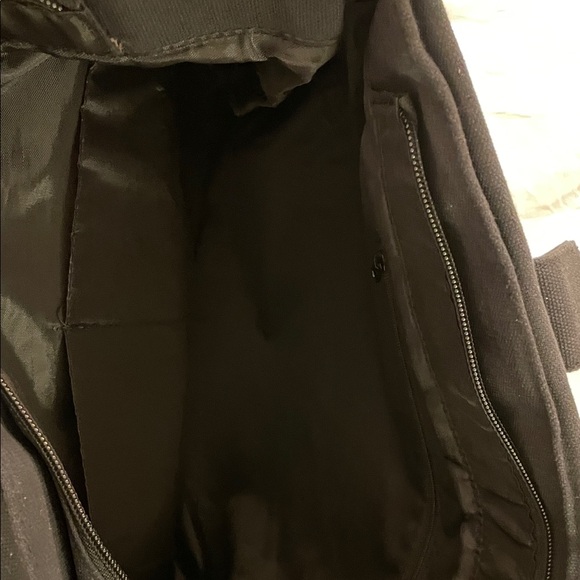 Paris Black Canvas Tote lined with zipper inside pockets Nice gift!! 🎁 free ship - Picture 3 of 7